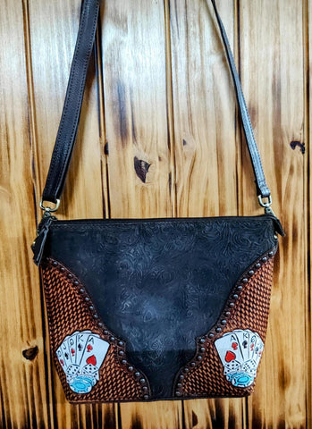 ACES LEATHER TOOLED PURSE