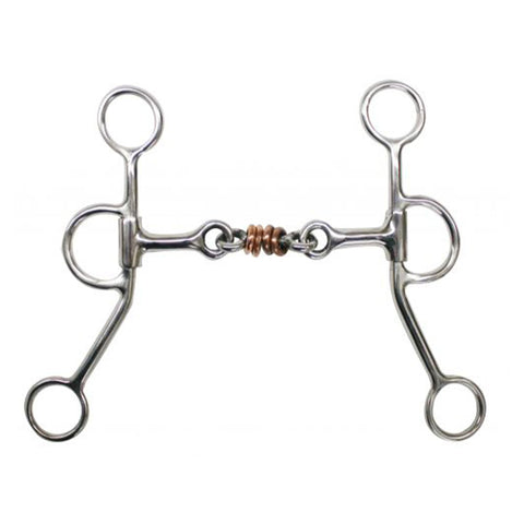 Stainless Steel Dog Bone Snaffle with Copper Rings