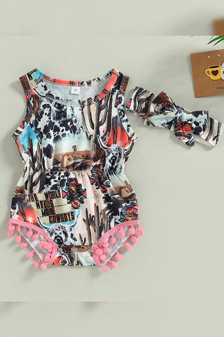 HONKY TONK TODDLER ROMPER WITH HEADBAND