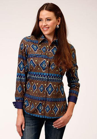 WEST MADE COLLECTION LADIES AZTEC SNAP LS