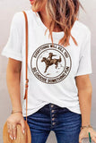 Horse Graphic Print Round Neck Short Sleeve T-shirt