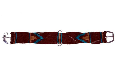Mohair straight string girth with Stainless Steel Roller Buckle with Aztec Design