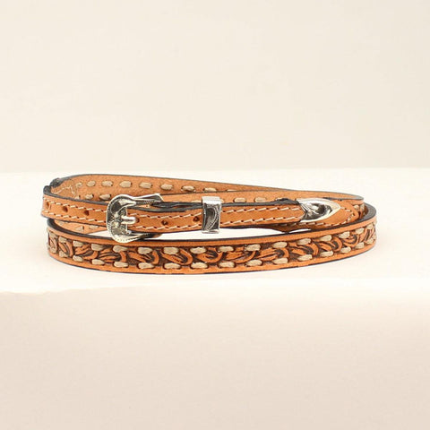 HATBAND 3/8"-1/4" TAPERED EMB LACED EDG NT