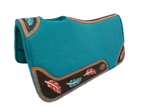 Turquoise Klassy Cowgirl  1" Thick Felt Pad with vented wither