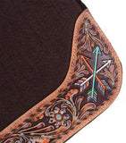 31" x 32" x 1" Felt Saddle Pad with Hand Painted flower and arrow design