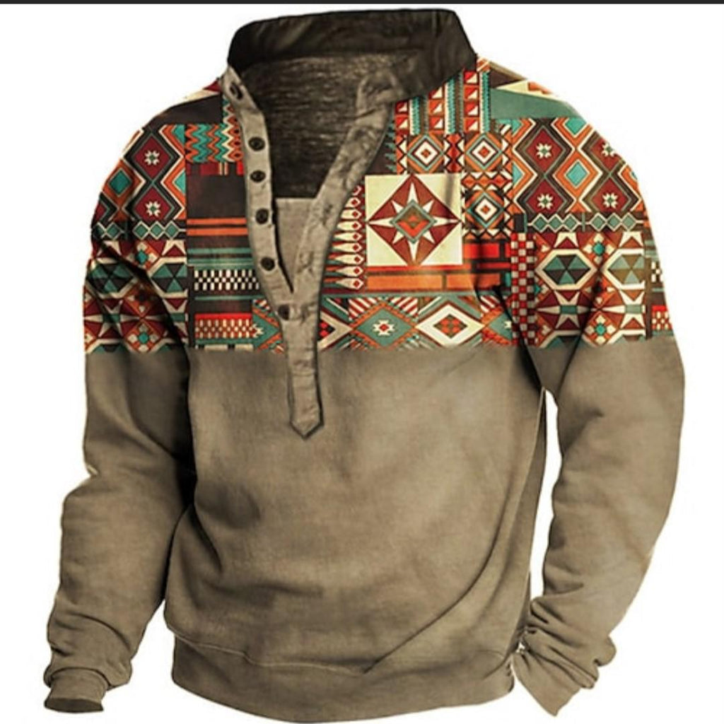 Beotyshow Aztec Fleece Quarter Beotyshow Men's Aztec Sherpa Fleece