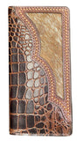 Light Brown Men's Wallet with hair on cowhide inlay