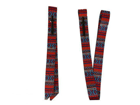 Premium Quality Red Aztec Print Nylon tie strap and Off Billet set