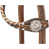 SILVER ROYAL FEATHER AND WHITE LACE HEADSTALL AND BREASTCOLLAR SET