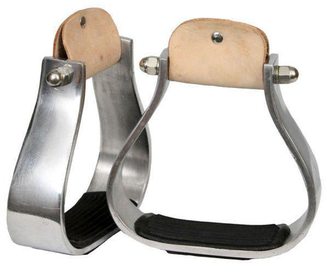 WIDE ALUMINUM STIRRUPS WITH RUBBER GRIP